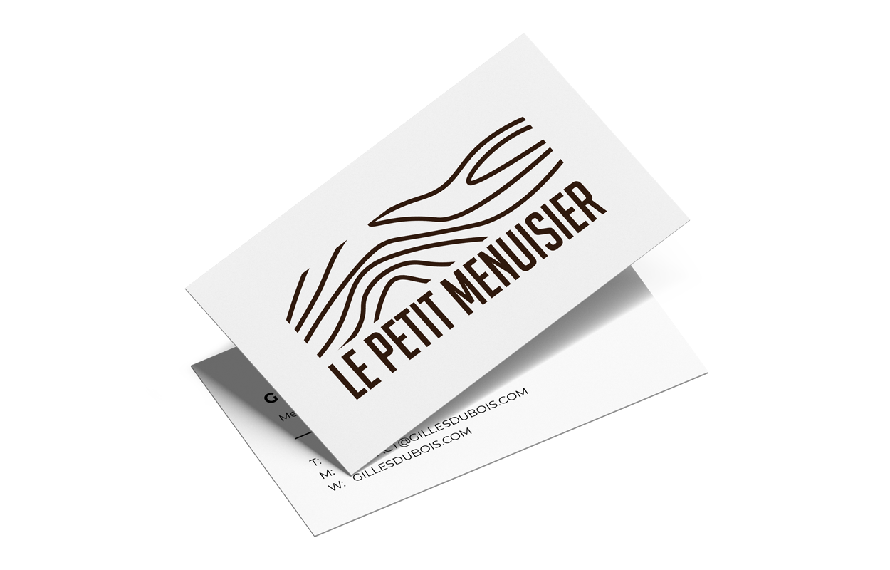 Aperçu du logo Le Petit Menuisier sur une carte de visite