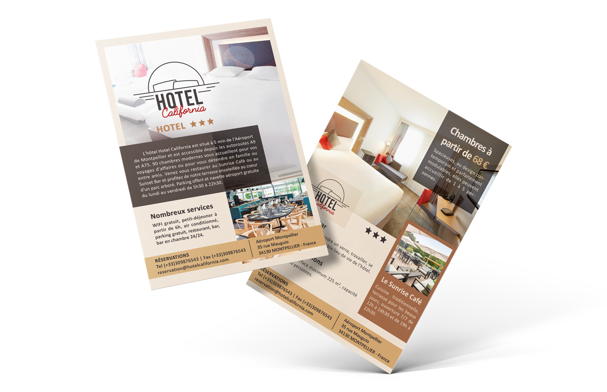Aperçu du flyers promotionnel de l'Hotel California