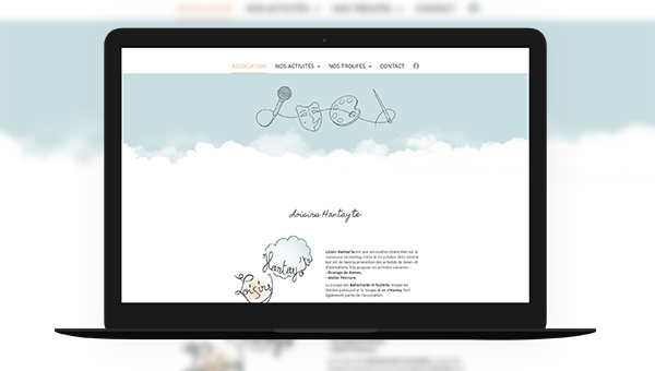 aperçu du site internet de l'association Loisirs Hantay'te créé par romy cardon