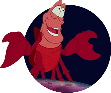 image de Sébastien, petit crabe rouge, chaperon de la princesse Ariel