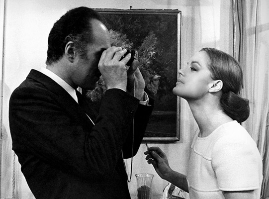 Romy Schneider & Michel Piccoli complice pendant une pause de tournage