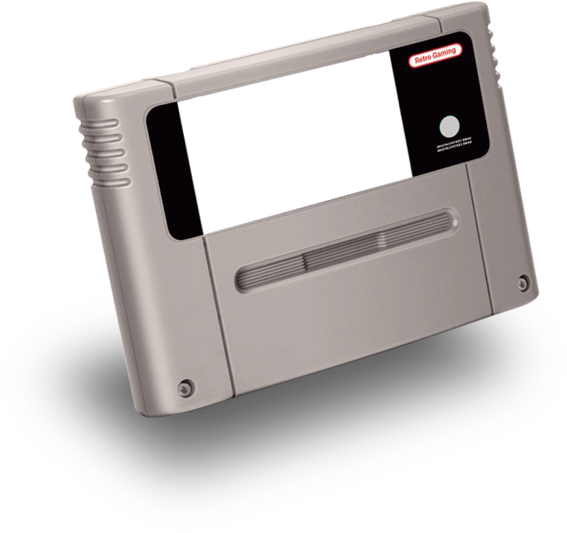 Photo d'une cartouche type de jeux Super Nintendo